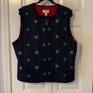 Talbots Snowflake Vest